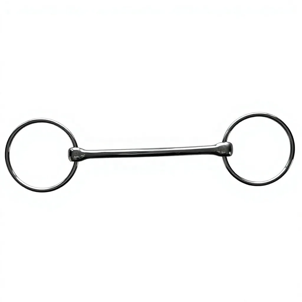 Black Stainless Steel Western Horse Bit with Sweet Iron Thin Snaffle Mouth, Copper Inlay and Loose Ring — RJ-0502, product image 6