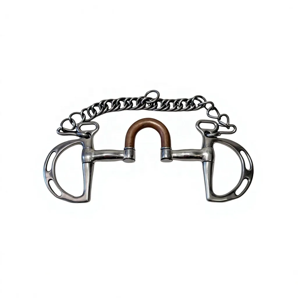 Stainless Steel Kimberwick Horse Snaffle Bit with Ported Barrel — RJ-0544, product image 2