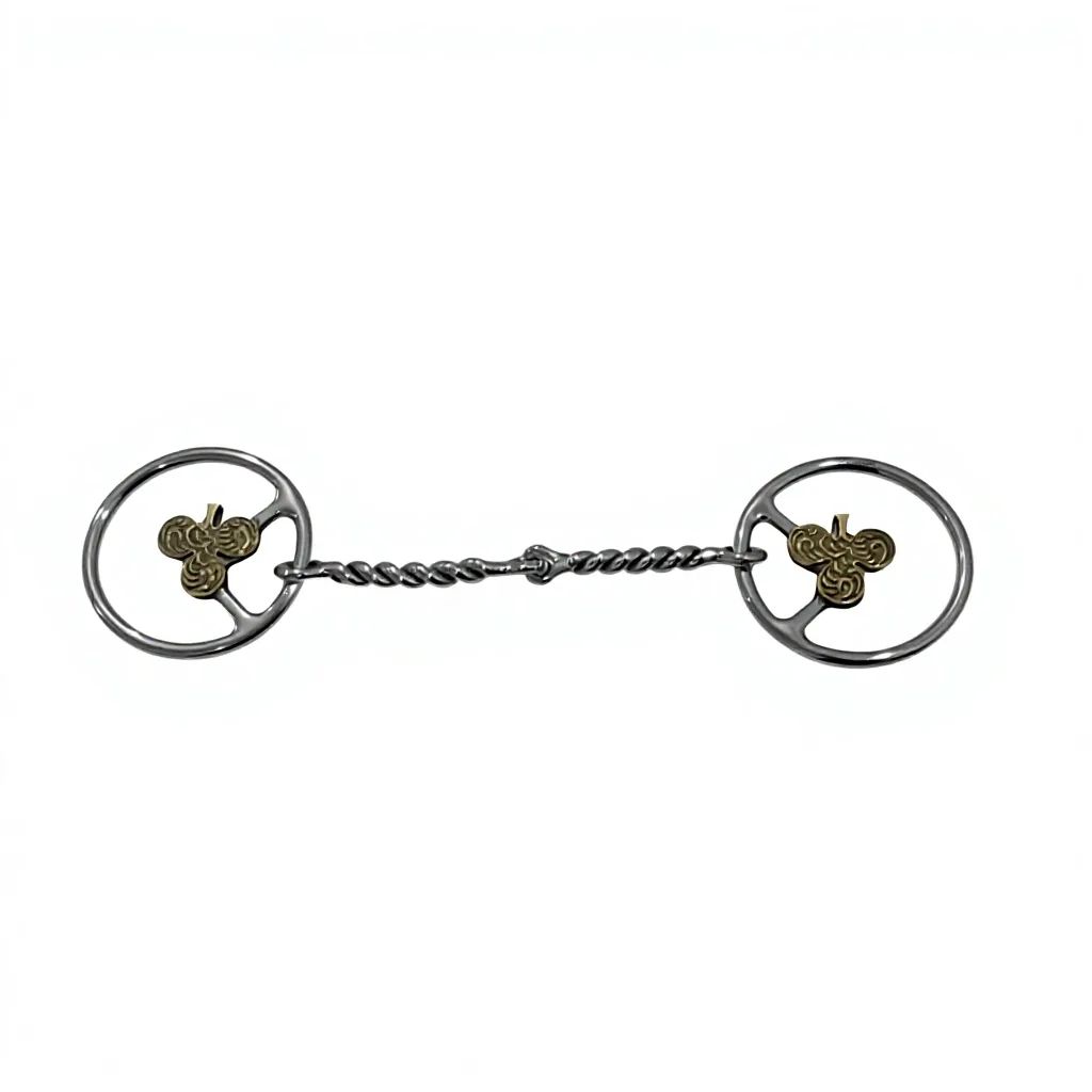 English Riding Loose Ring Horse Bit with Copper Head, Heavyweight O-Ring and Star Roller — RJ-0518, product image 3