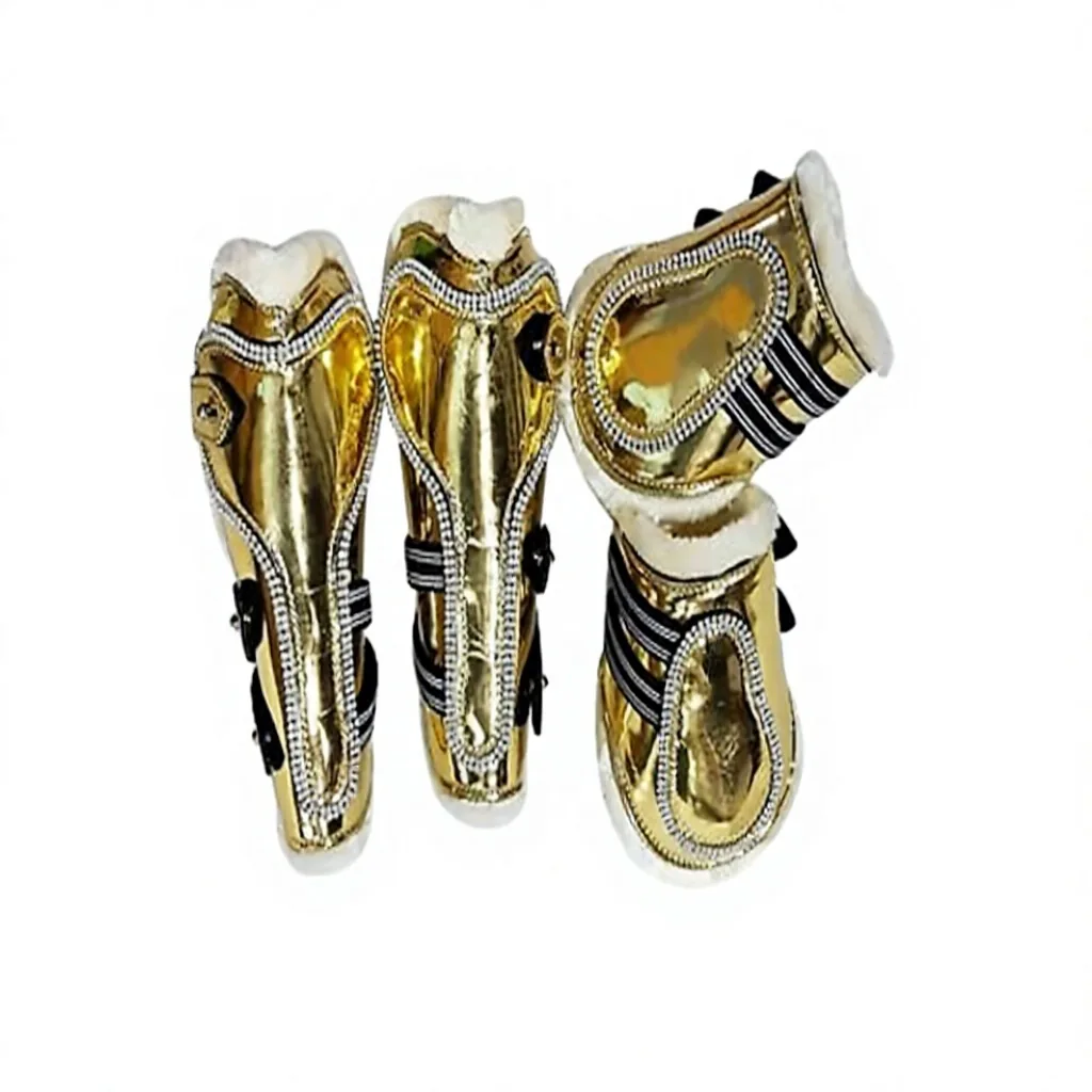 Patent Leather Horse Fetlock Boots Tendon Protection Riding Leg Guards Custom Color Lightweight Luxury Style — RJ-86E625, product image 2