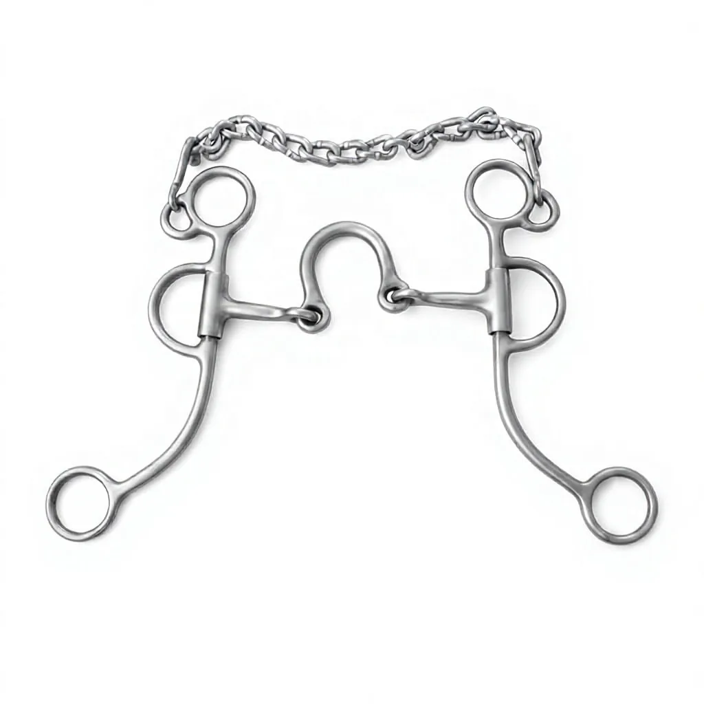 Stainless Steel Equestrian Western Training Horse Bit Copper Jointed Mouth Turn Cheeks Riding Tackle 135mm 145mm — rj-333325, product image 5