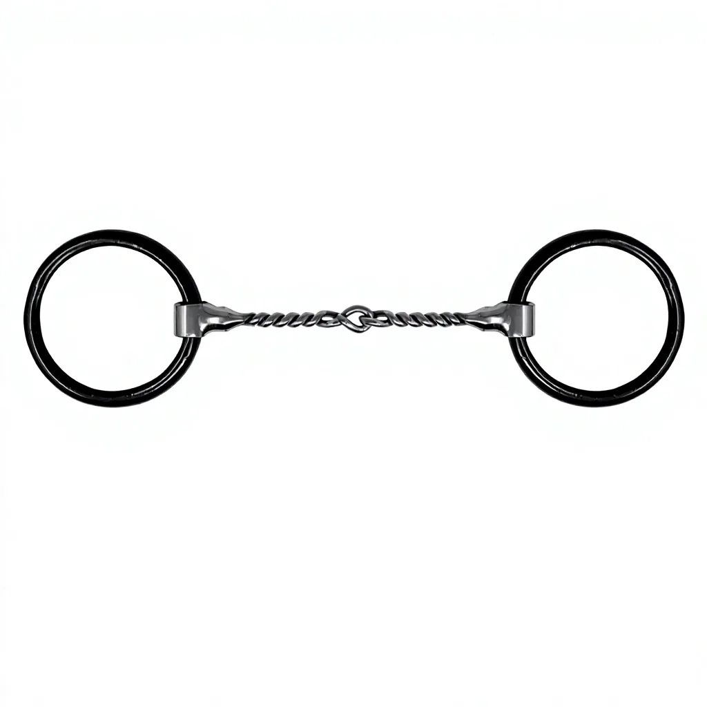 English Riding Loose Ring Horse Bit with Copper Head, Heavyweight O-Ring and Star Roller — RJ-0518, product image 5