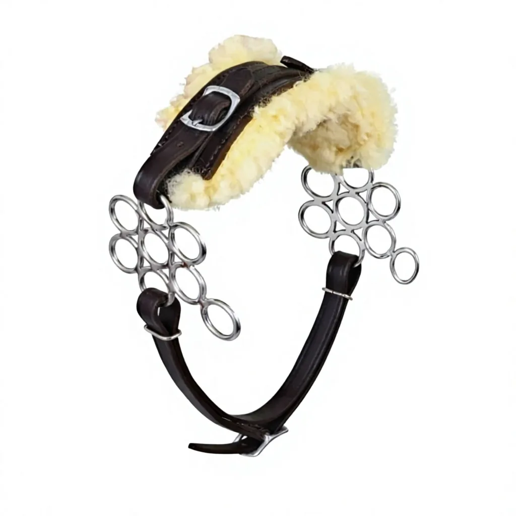 Bitless Hackamore Horse Headpiece Adjustable Flower Padded Leather Bridle Equestrian English Western Riding Gear — RJ-08767, product image 2