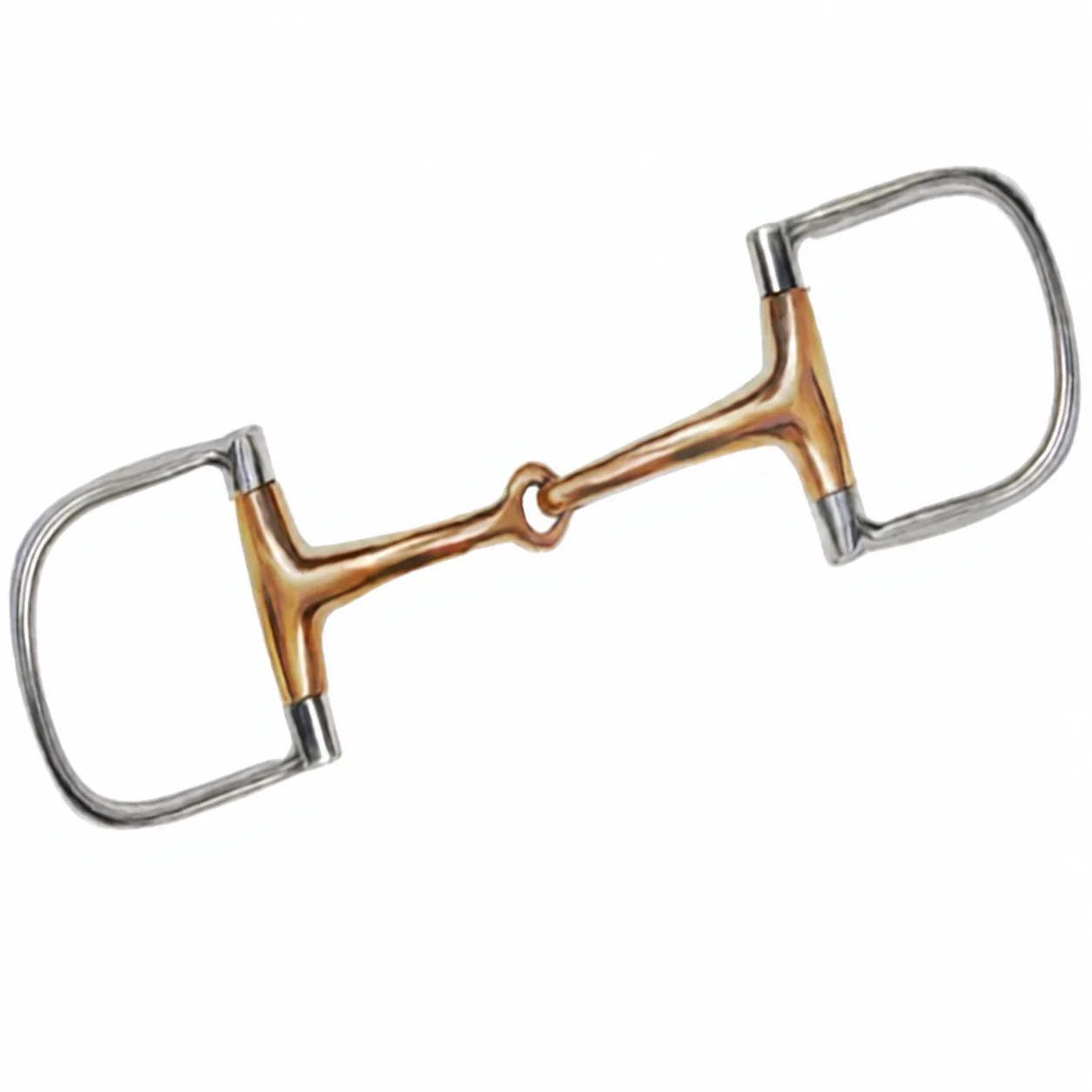 Stainless Steel Equestrian Western Horse Dee Bit Round Mouth Polished Riding Tack — RJ-877554, product image 3