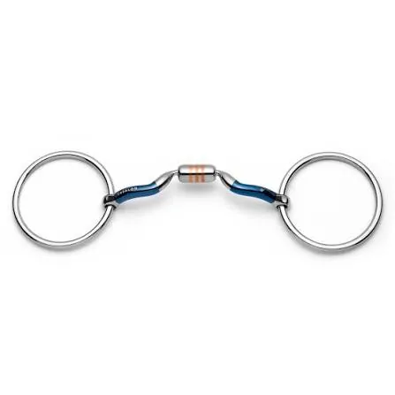 Stainless Steel Loose Ring Horse Snaffle Bit with Blue Sweet Iron Mouthpiece — RJ-0503, product image 2