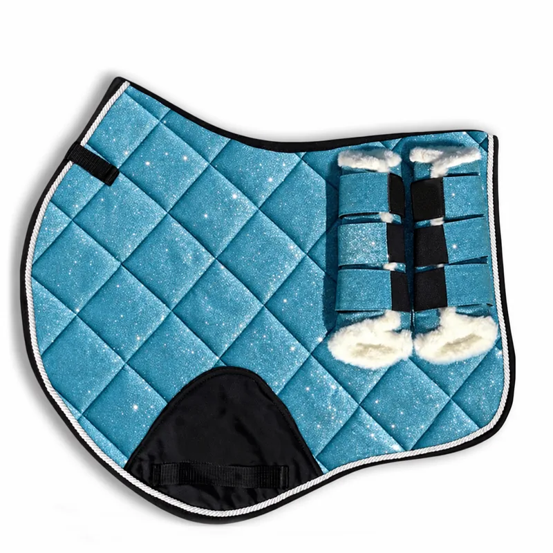 Glitter Quilted Horse Saddle Pad with Crystal Styling — RJ-K9775, product image 2
