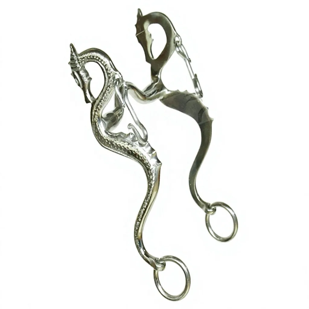 Stainless Steel Horse Bit Baroque Snaffle with German Silver Flower Ring Double-jointed Loose — RJ-0554, product image 6