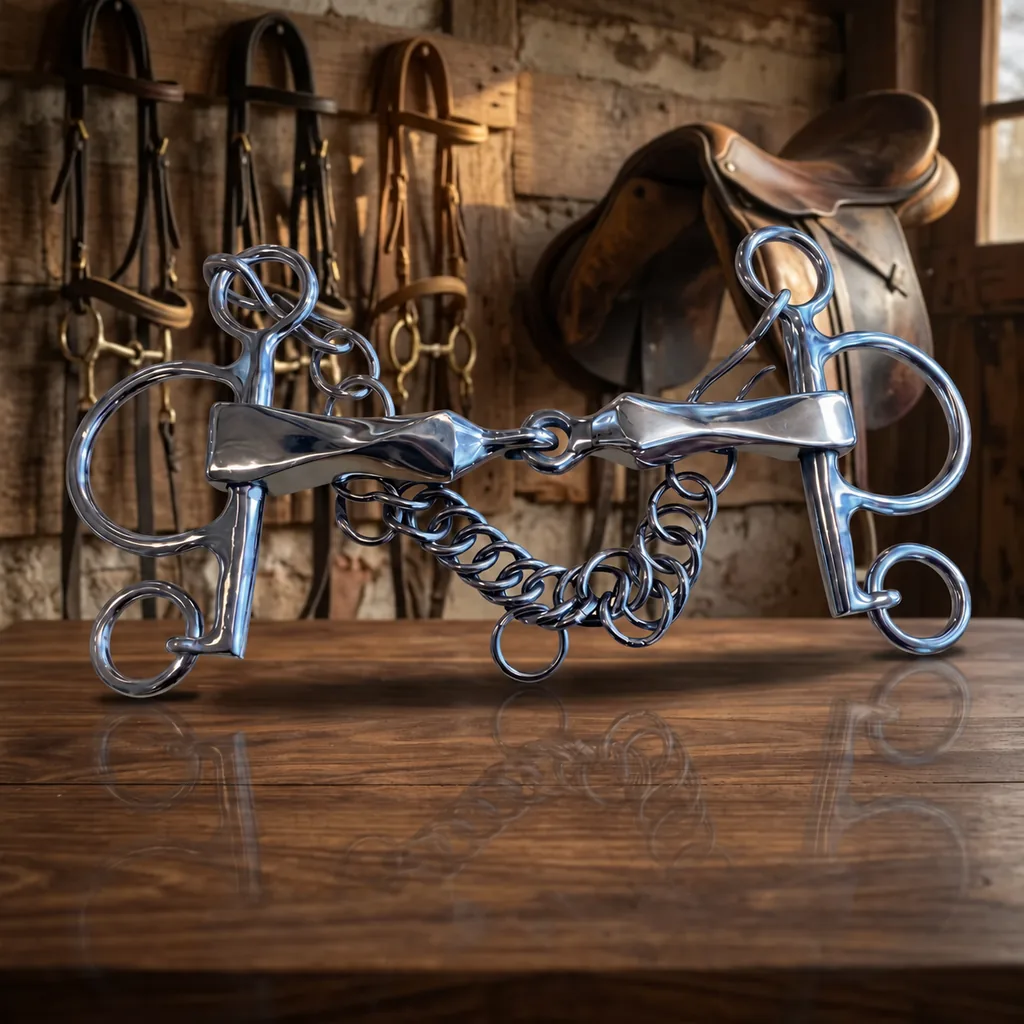 Steel Eggbutt D-Ring Horse Bit with Large Ring and Twisted Jointed Mouth — RJ-0531, product image 4