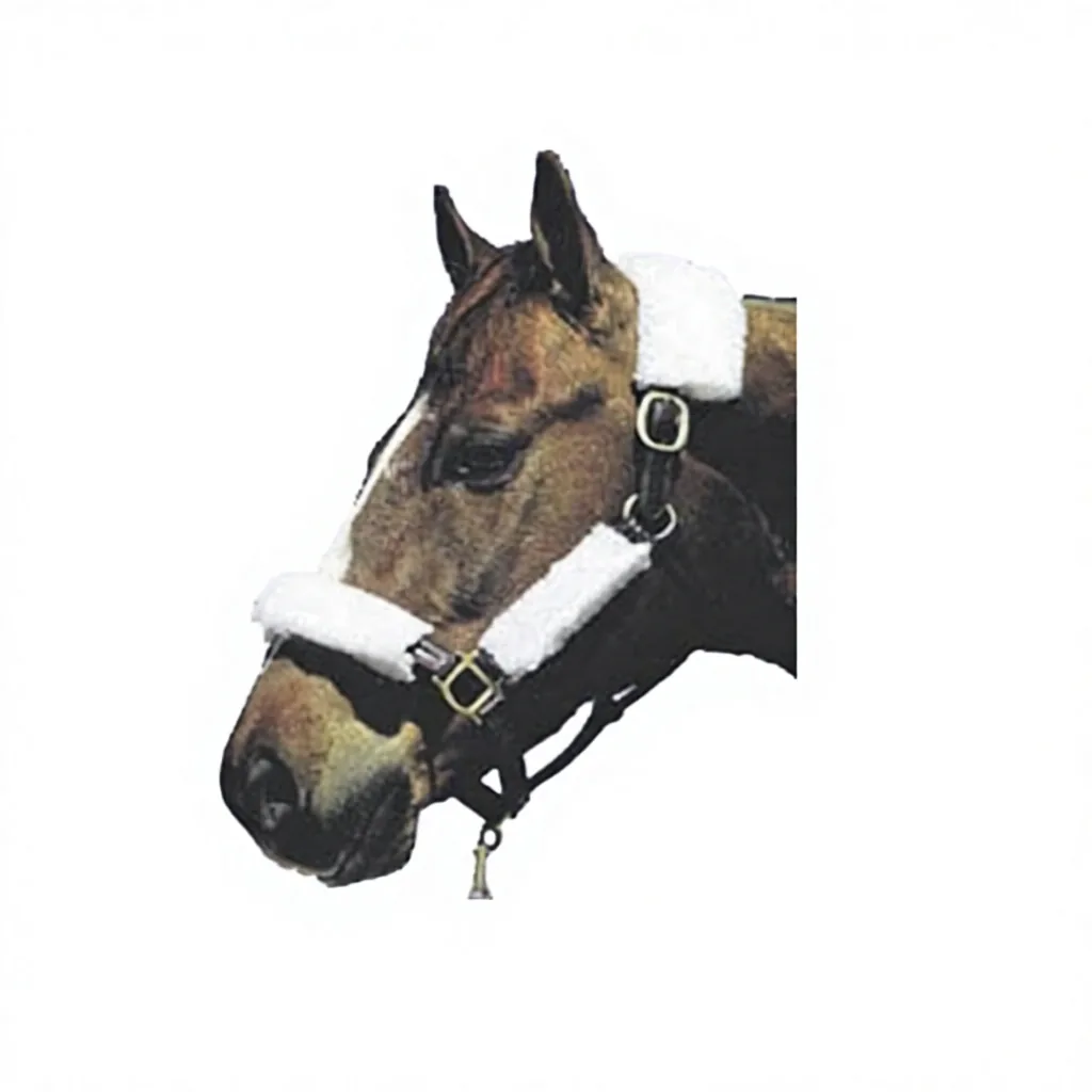 Fleece Padded Nylon Horse Halter Adjustable Equine Headcollar Lightweight — RJ-3463723, product image 4