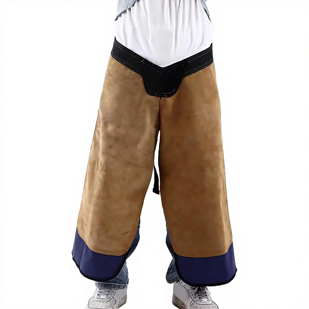 Men's PU Leather Equestrian Riding Pants with Wide Leg, Button and Buckle Closure — RH-9867, product image 2
