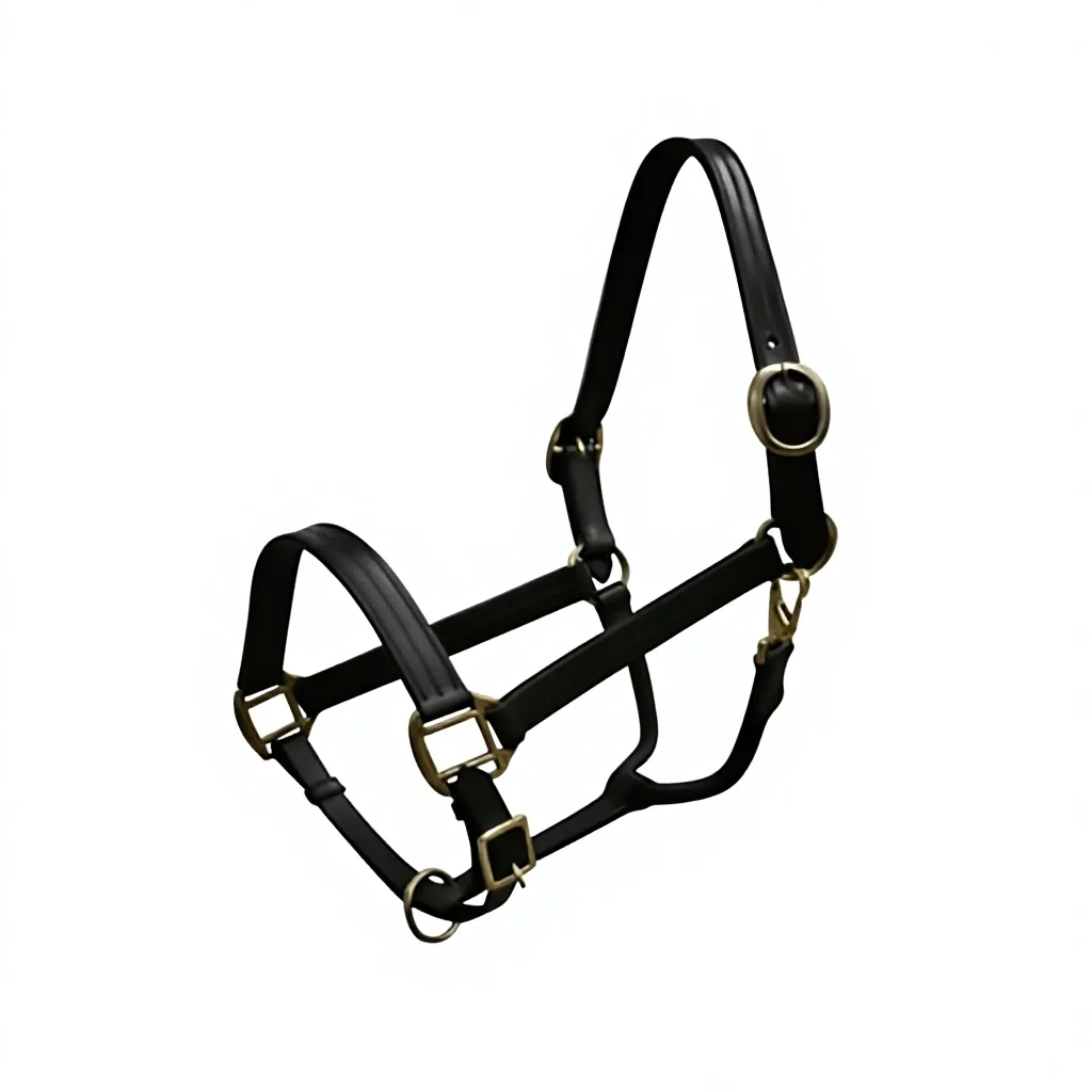 Custom Genuine Leather Horse Halter Triple Ply Equestrian Headcollar with Solid Brass Hardware — RJ-32524565, product image 4