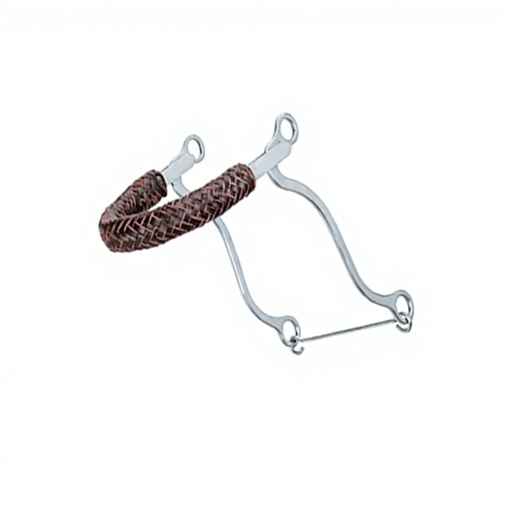 Braided Horse Bit Stainless Steel Hackamore Western Riding Tack Accessory Equestrian Equipment