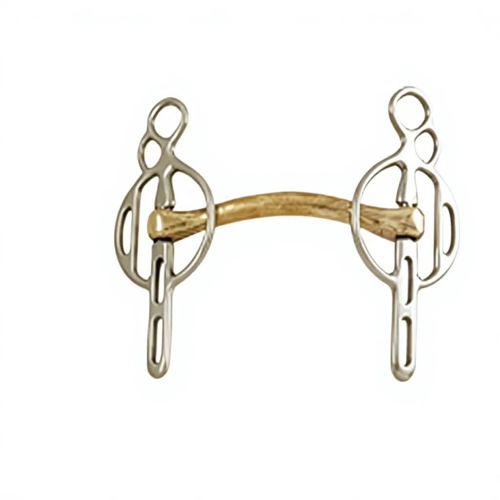 Custom Logo Miniature German Silver Carriage Driving Bit Equestrian Western Style Butterfly Jointed — RJ-0547, product image 3