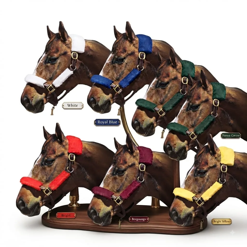 Polyester Plush Horse Rope Halter Adjustable Nose Protector Cushion English Saddle Style — RJ-8712518, product image 6