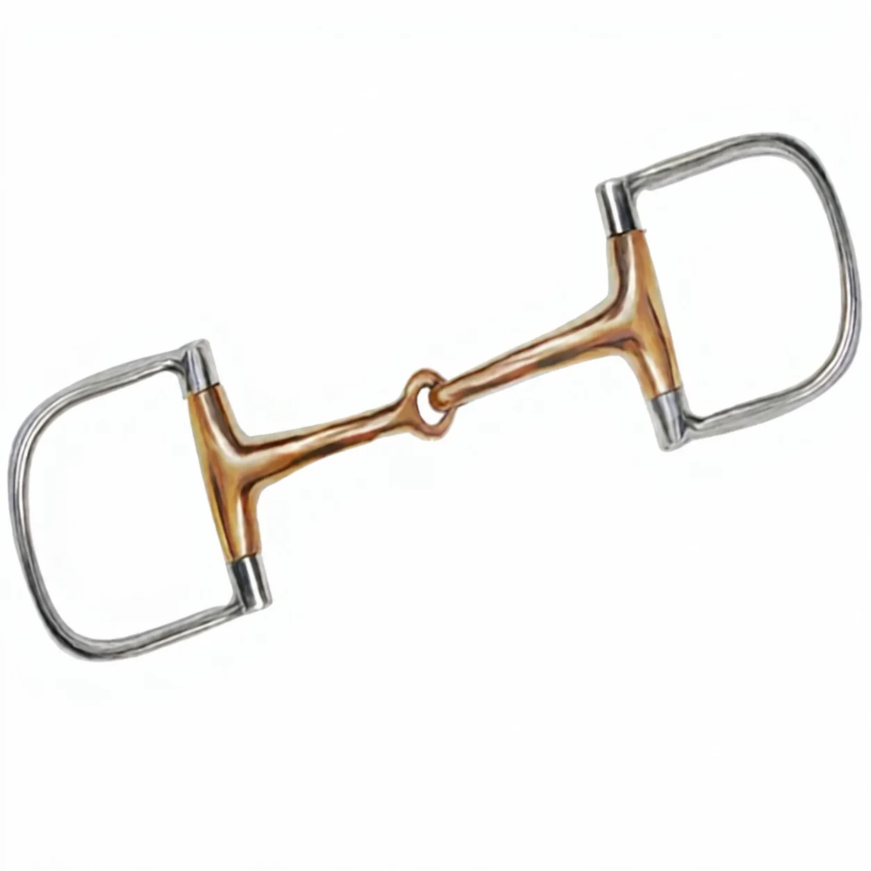 Stainless Steel Equestrian Western Horse Dee Bit Round Mouth Polished Riding Tack — RJ-877554, product image 4