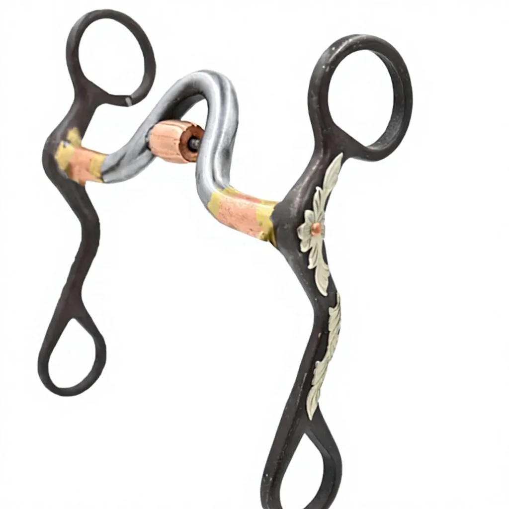 Horse Western Stainless Steel Curb Bit with Copper Roller Port — RJ-0546, product image 2