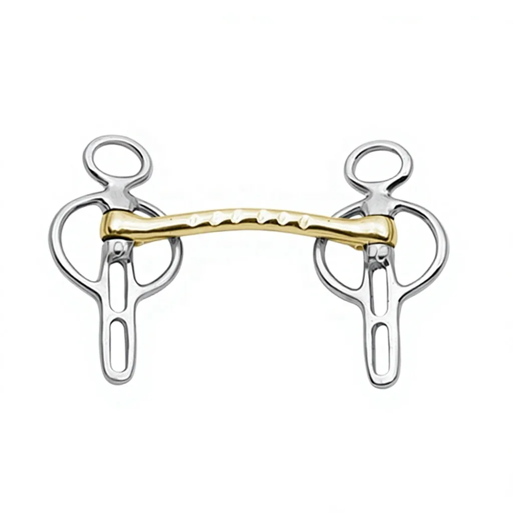Miniature 2-Slot Liverpool Mullen Mouth Carriage Driving Horse Bit in German Silver — RJ-0551, product image 5