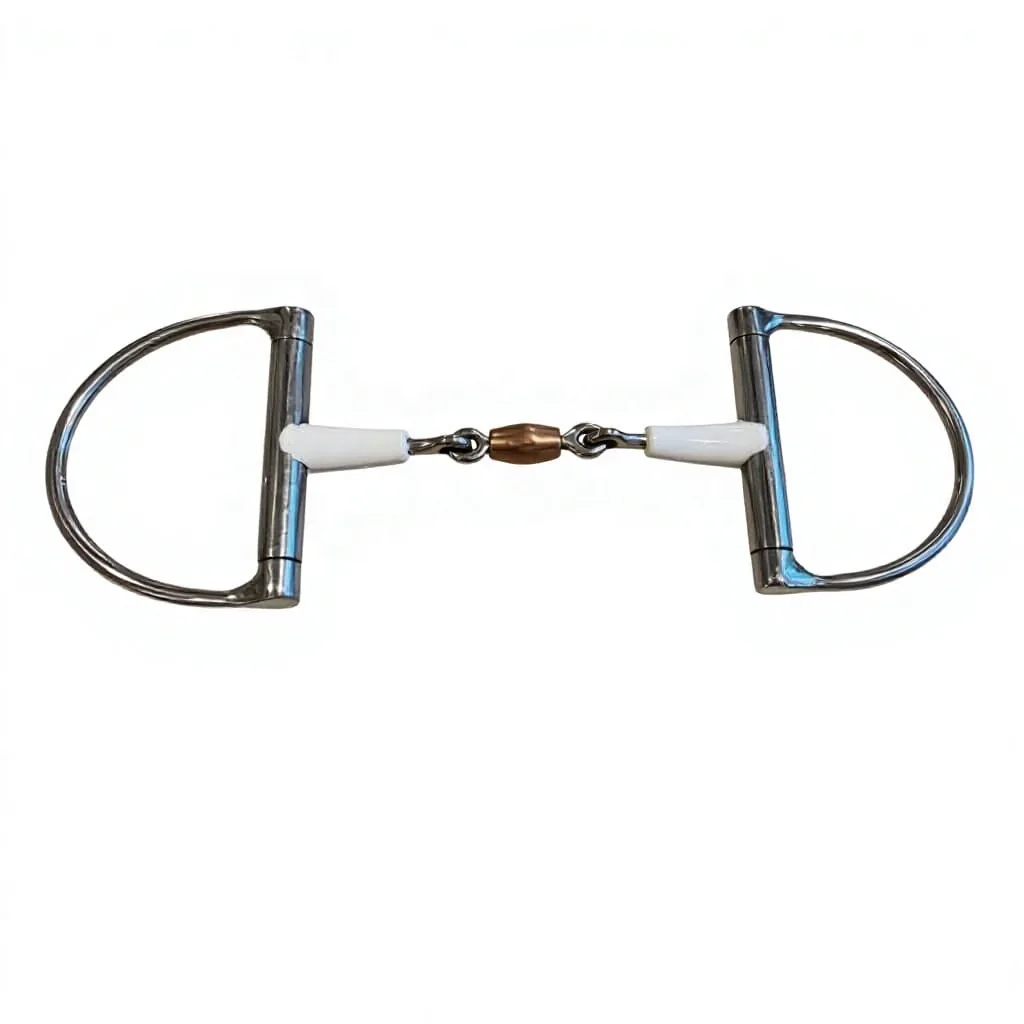 Stainless Steel Eggbutt Horse Bit with Copper Link and Rubber-Covered Mouthpiece — RJ-05020, product image 5