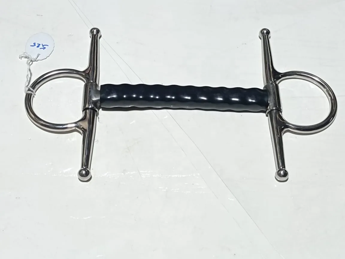 Horse Bit Stainless Steel Full Cheek Black Rubber Mouthpiece Flexy Design — RJ-0919, product image 6
