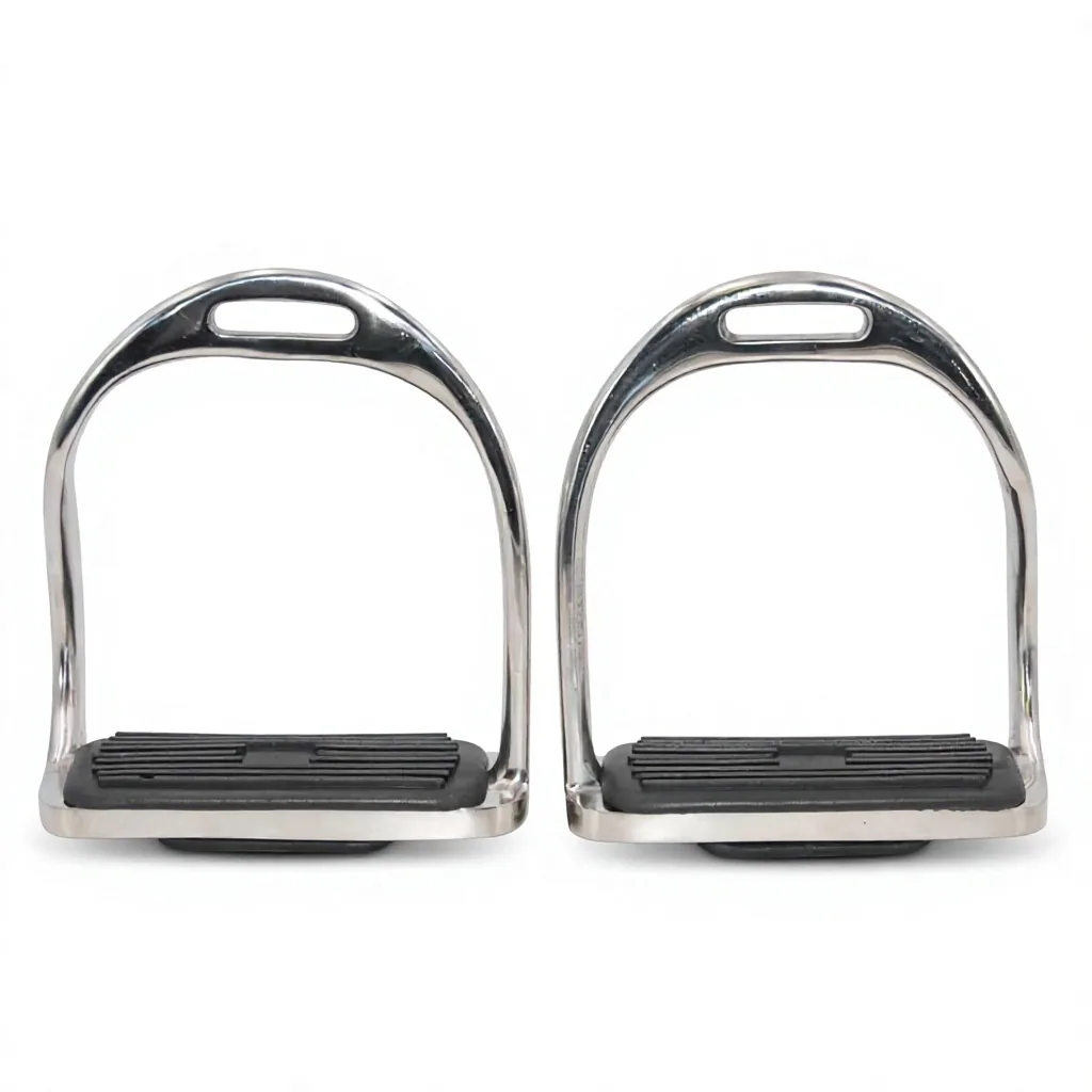 Stainless Steel Safety Riding Stirrup Double Bent Western Adjustable Reusable Equestrian Equipment — RJ-9775H, product image 4