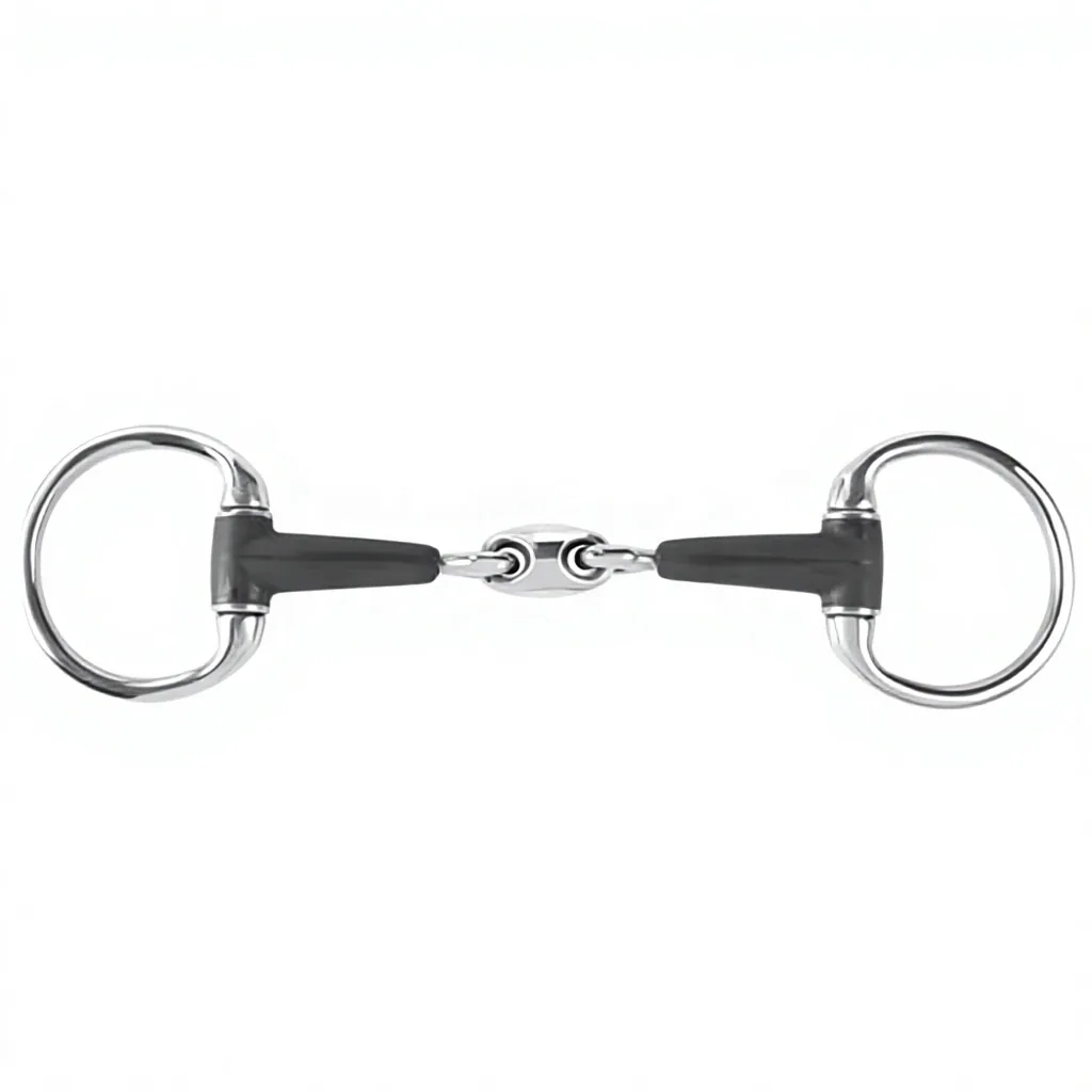 Stainless Steel Horse Bit Double Joint Rubber Mouth Full Cheek with Lozenge Link — rj-0913, product image 5