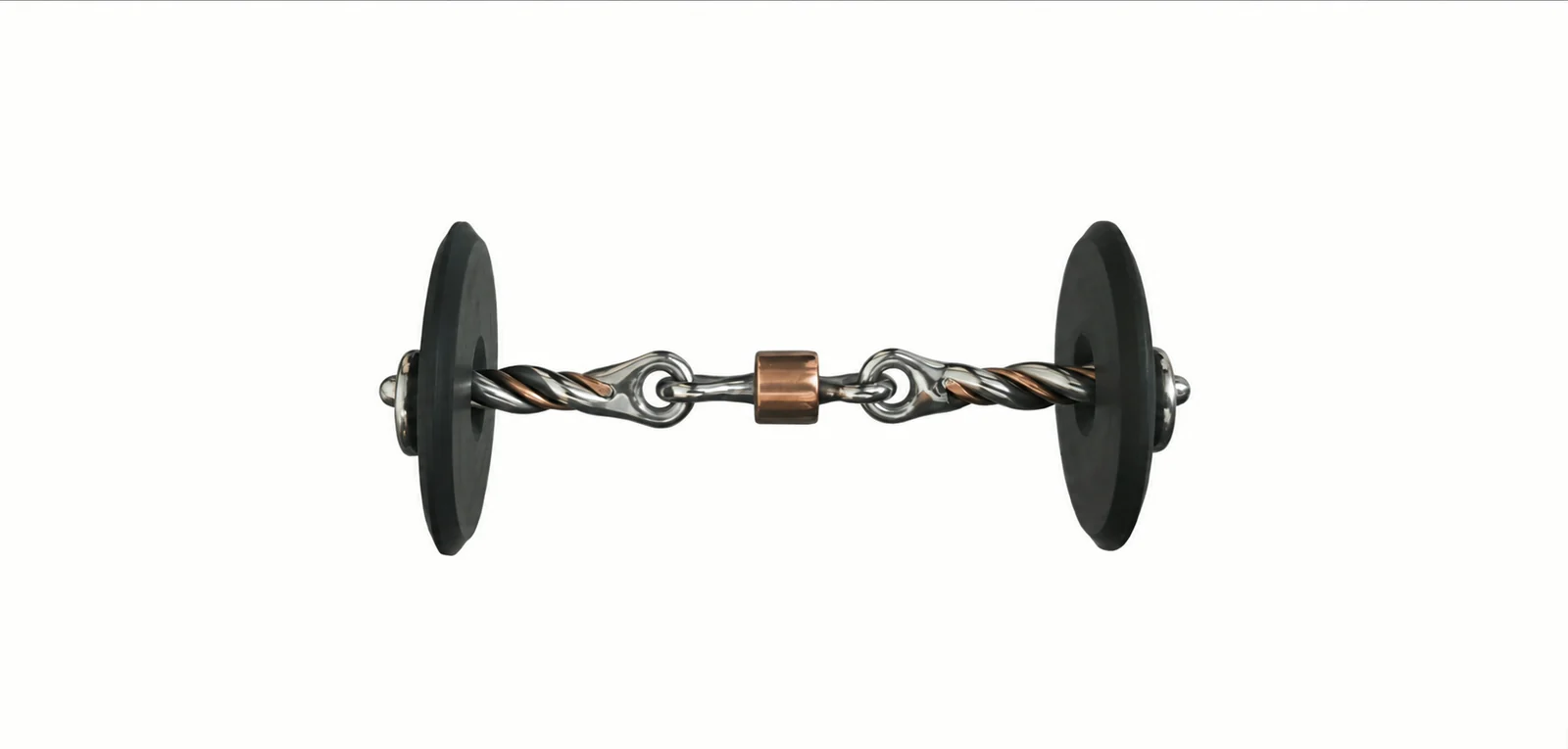 Stainless Steel Long Shank Horse Bit with Rubber Mouth Guard Rings — RJ-0564, product image 4