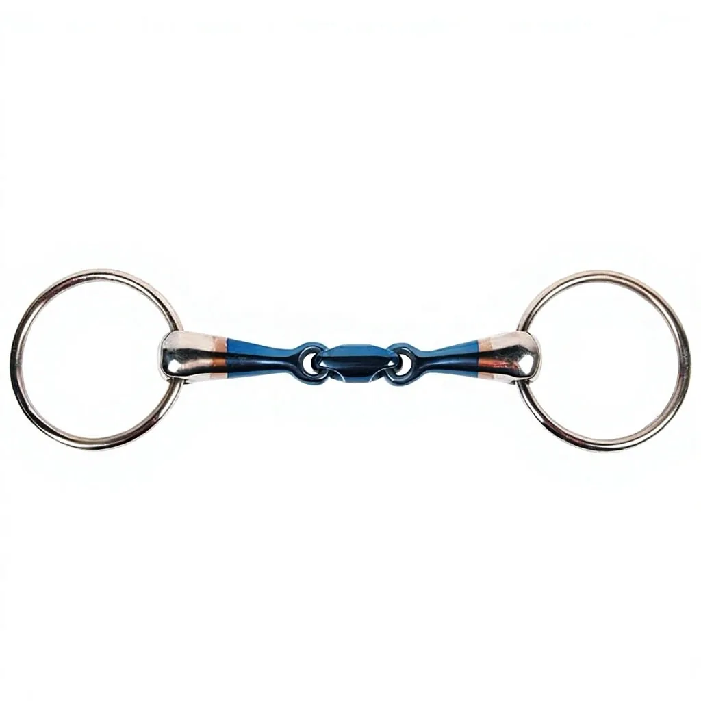 Stainless Steel Loose Ring Horse Snaffle Bit with Blue Sweet Iron Mouthpiece — RJ-0503, product image 3