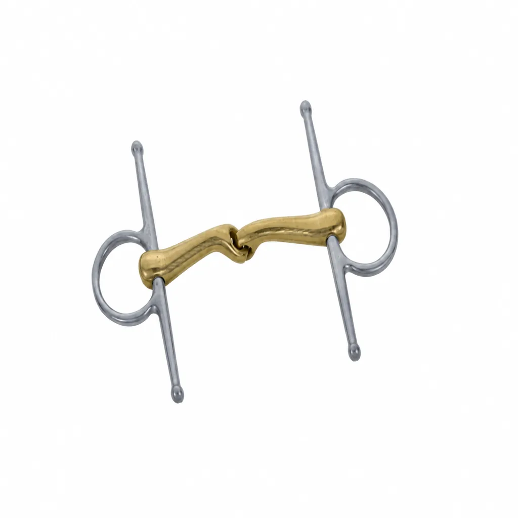 Stainless Steel Integral Full Cheek English Gag Horse Bit with German Silver Mouth