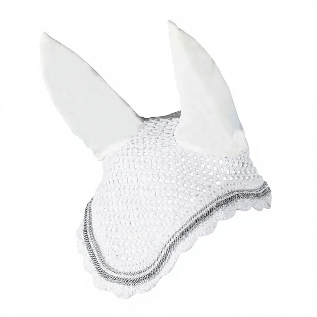 Brown Horse Fly Veil Crochet Ear Bonnet Breathable Noise Muffling Mesh Riding Face Cover — rj-098907, product image 4