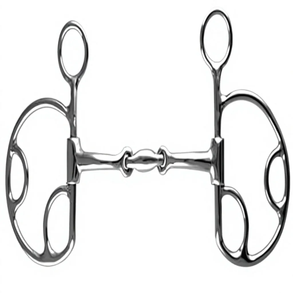Stainless Steel Kimblewick Horse Bit with Flat Lozenge and Butterfly Cheeks