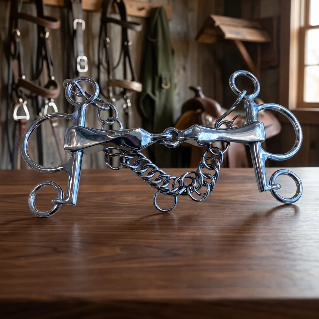 Steel Eggbutt D-Ring Horse Bit with Large Ring and Twisted Jointed Mouth — RJ-0531, product image 5