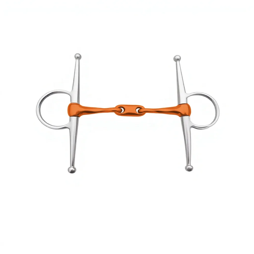 Copper Twist Mouth Full Cheek Horse Snaffle Bit with French Link — rj-0909, product image 5