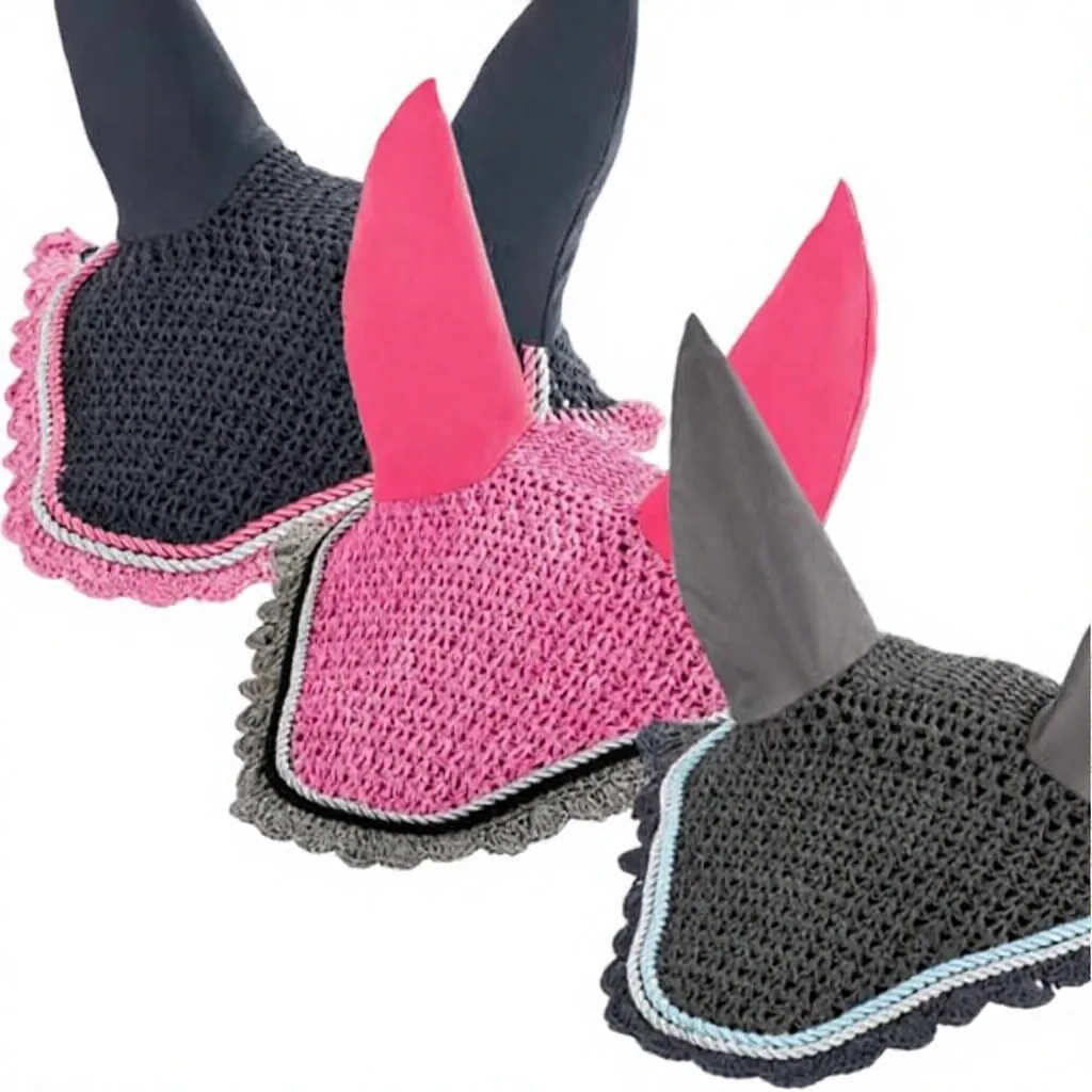 Cotton Crochet Horse Ear Cover Net in Full and Cob Sizes