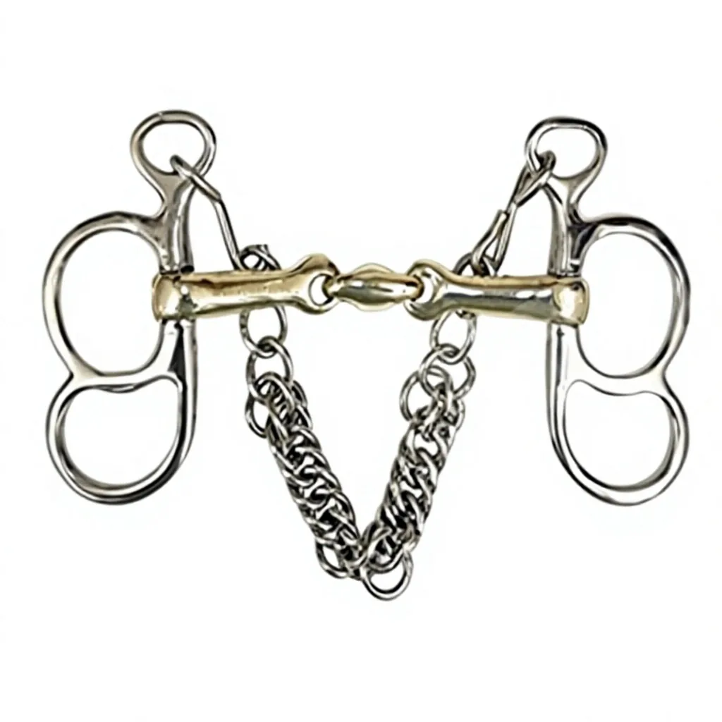 Stainless Steel Pelham Carriage Driving Horse Bit with Butterfly Design and Multiple Mouthpiece Options — RJ-0549, product image 6