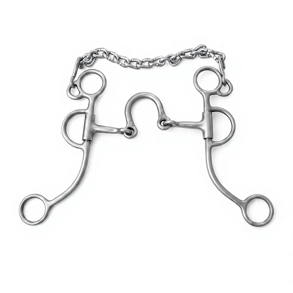Stainless Steel Equestrian Western Training Horse Bit Copper Jointed Mouth Turn Cheeks Riding Tackle 135mm 145mm — rj-333325, product image 6