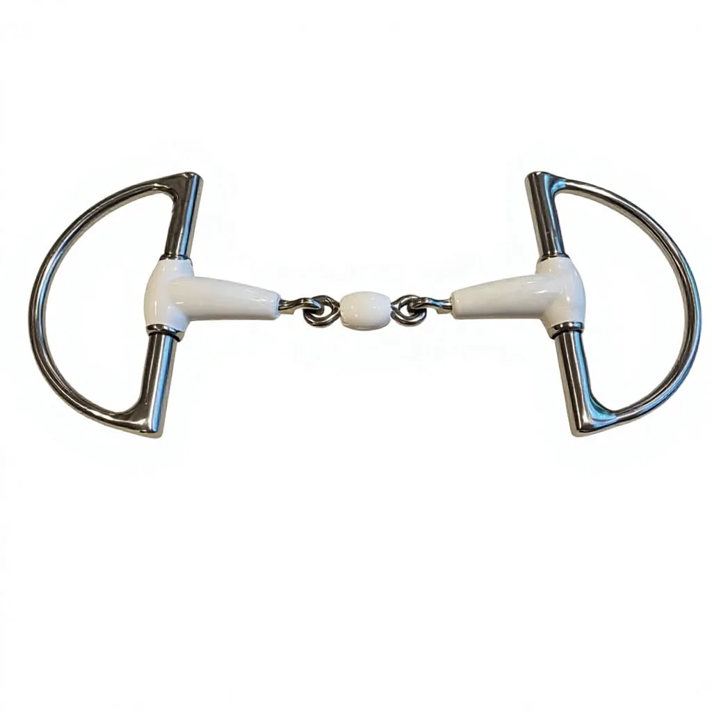Stainless Steel Eggbutt Horse Bit with Copper Link and Rubber-Covered Mouthpiece — RJ-05020, product image 3