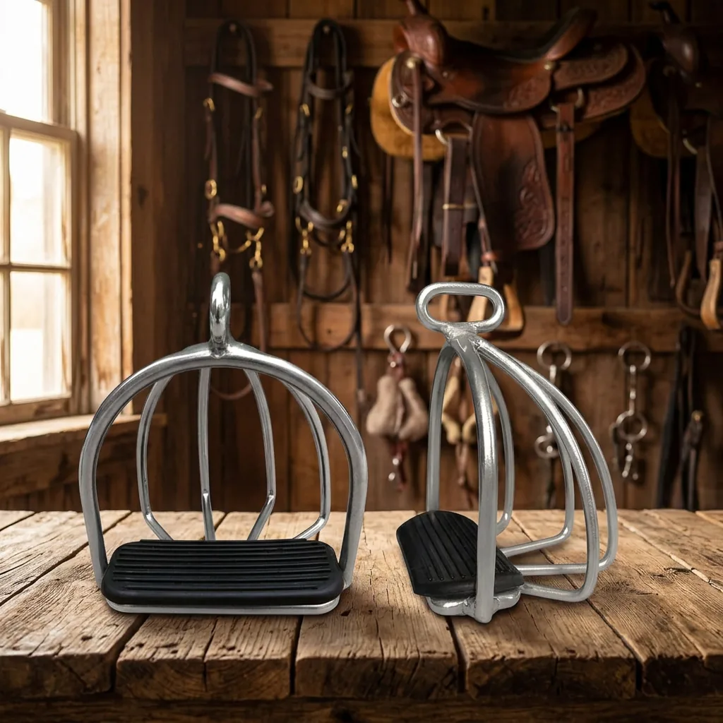 Stainless Steel Horse Riding Stirrups Anti Slip Equestrian Saddle Rubber Pad — RJ-8621736, product image 2