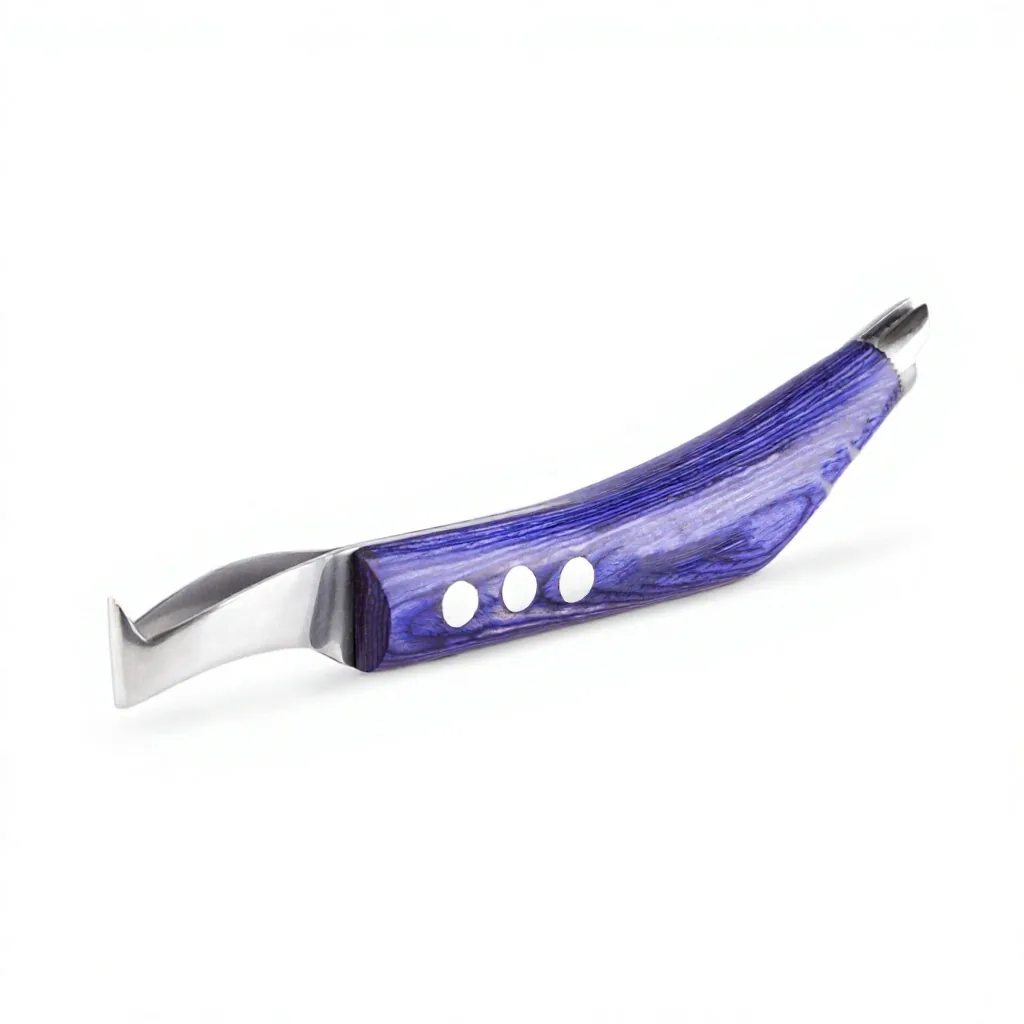Farrier Loop Knife Stainless Steel Razor Edge Curved Design Wooden Handle Lightweight Professional Team — RJ-243453, product image 2