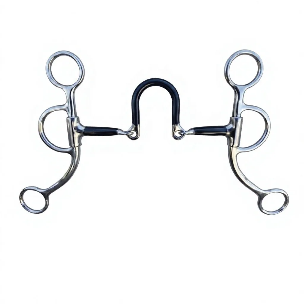 Stainless Steel Equestrian Western Training Horse Bit Copper Jointed Mouth Turn Cheeks Riding Tackle 135mm 145mm — rj-333325, product image 2