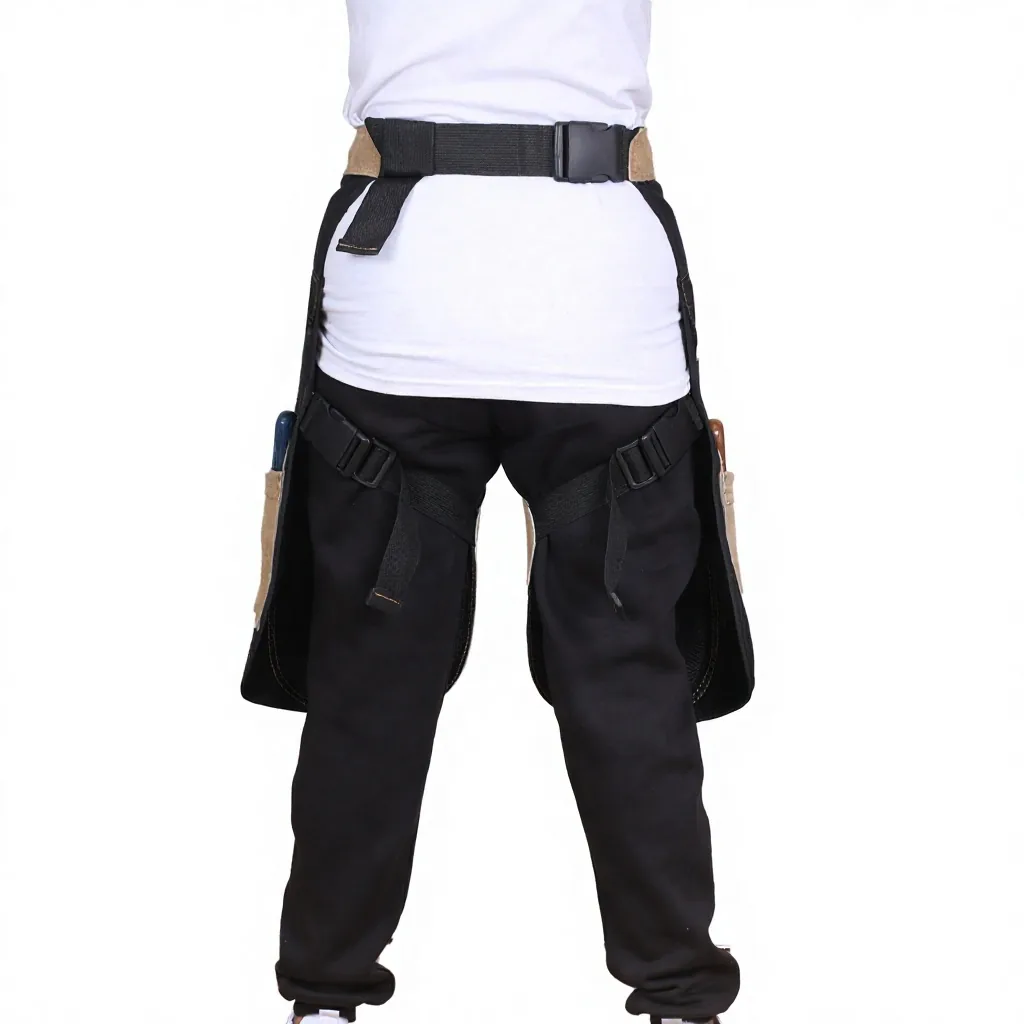 Genuine Leather Horse Shoeing Chaps Farrier Apron Jodhpur Breeches Reinforced Knee Protection Riding Work Gear — RJ-4563, product image 4
