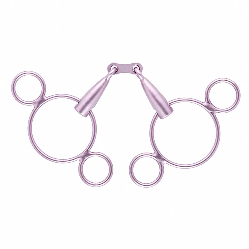 Stainless Steel Horse Bit 3 Ring Gag Mouthpiece with Black Rubber Inserts 13mm Mouth Thickness — RJ-05026, product image 3