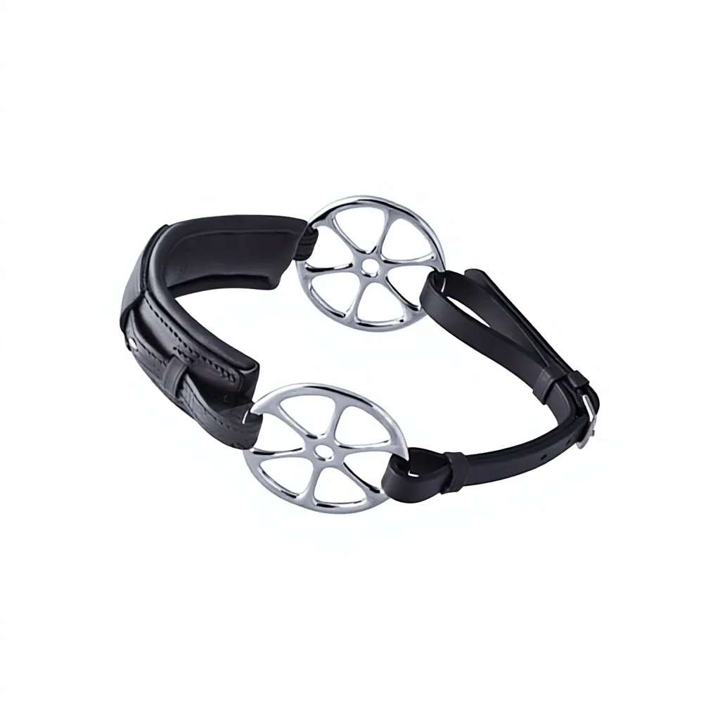 Custom Leather Side Pull Hackamore Bitless Horse Headpiece Brown Equestrian Bridle Hardware — RJ-05736, product image 4