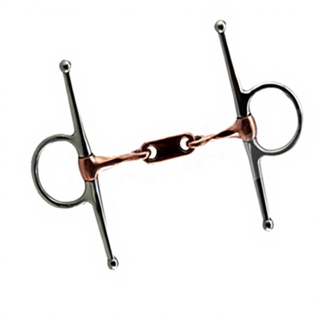 Copper Twist Mouth Full Cheek Horse Snaffle Bit with French Link — rj-0909, product image 2