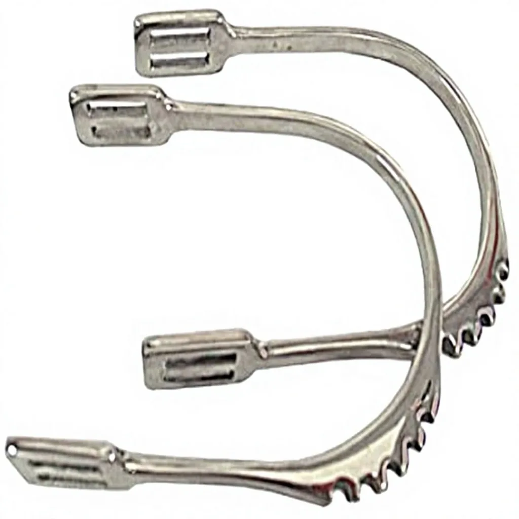 Custom Logo Swan Neck Horse Riding Spurs for Men's Dressage and Western Equestrian Use — stainless steel english bumper spurs, product image 3