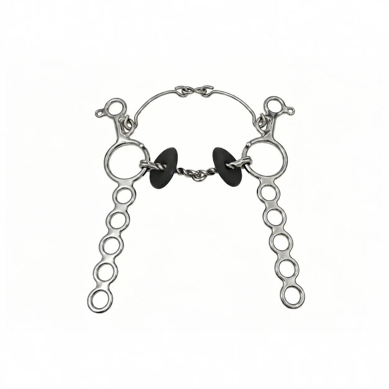 Stainless Steel Long Shank Horse Bit with Rubber Mouth Guard Rings — RJ-0564, product image 2