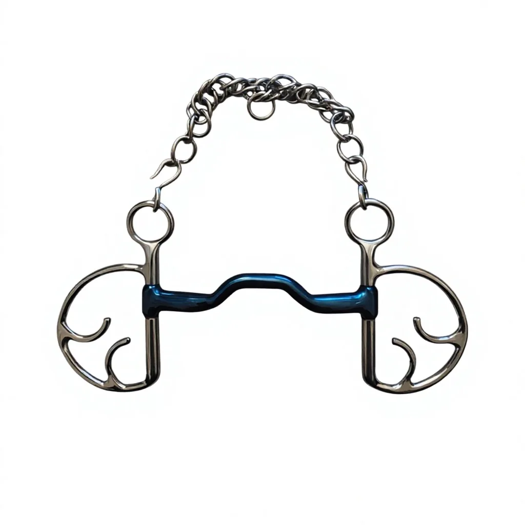 Stainless Steel Kimberwick Horse Snaffle Bit with Ported Barrel — RJ-0544, product image 4