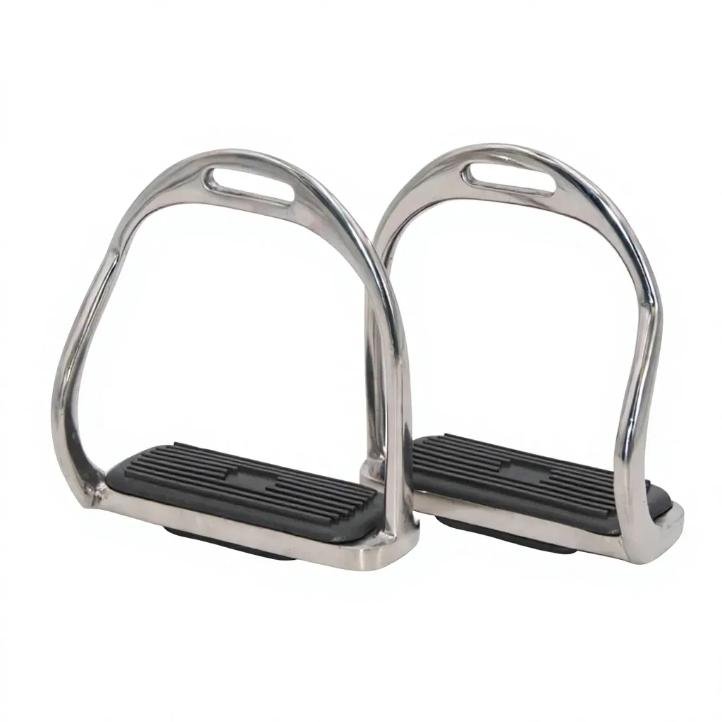 Stainless Steel Safety Riding Stirrup Double Bent Western Adjustable Reusable Equestrian Equipment — RJ-9775H, product image 6