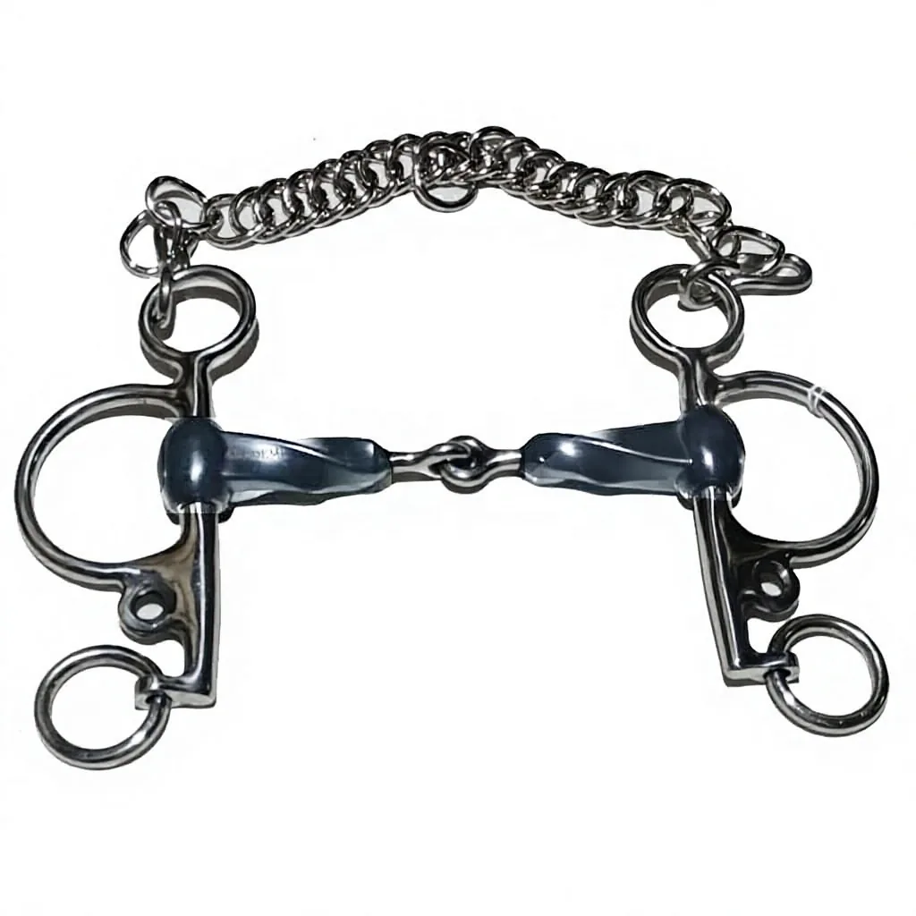 Soft Leather and PVC Rubber Twist Pelham Horse Bit — rj-0542, product image 3