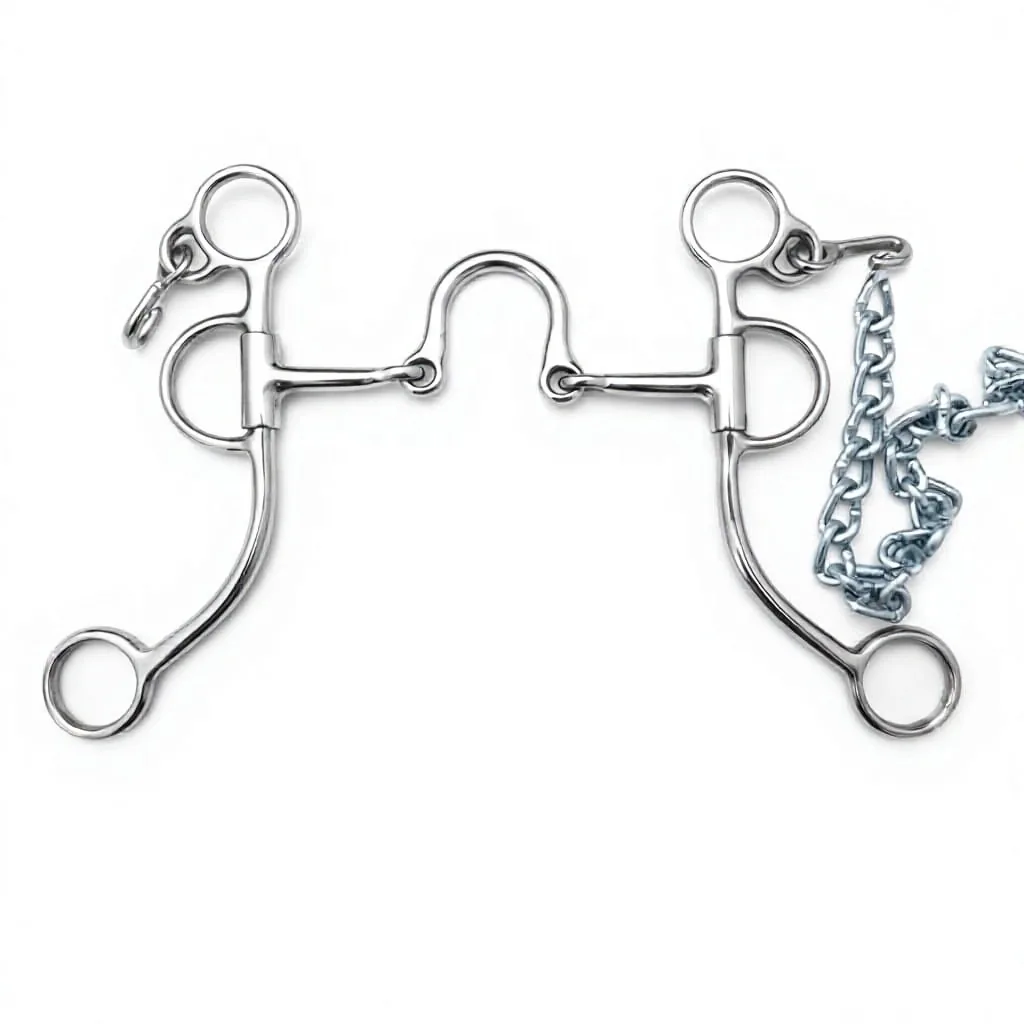 Stainless Steel Equestrian Western Training Horse Bit Copper Jointed Mouth Turn Cheeks Riding Tackle 135mm 145mm — rj-333325, product image 4