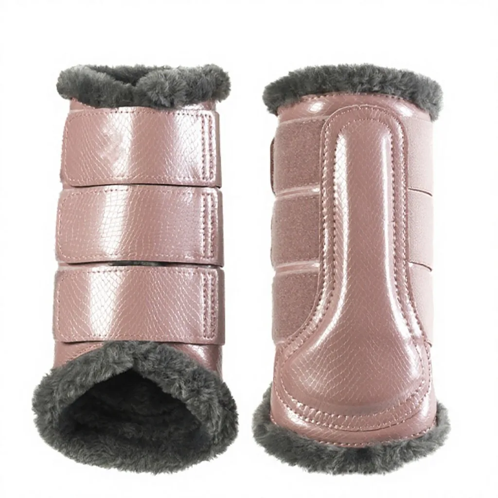 Neoprene Horse Tendon Boots Faux Fur Lined Adjustable Stirrup — RJ-7866454, product image 5